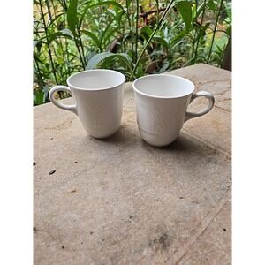 Syracuse China Restaurant Ware Coffee Mug Cup‎ White Set of 2